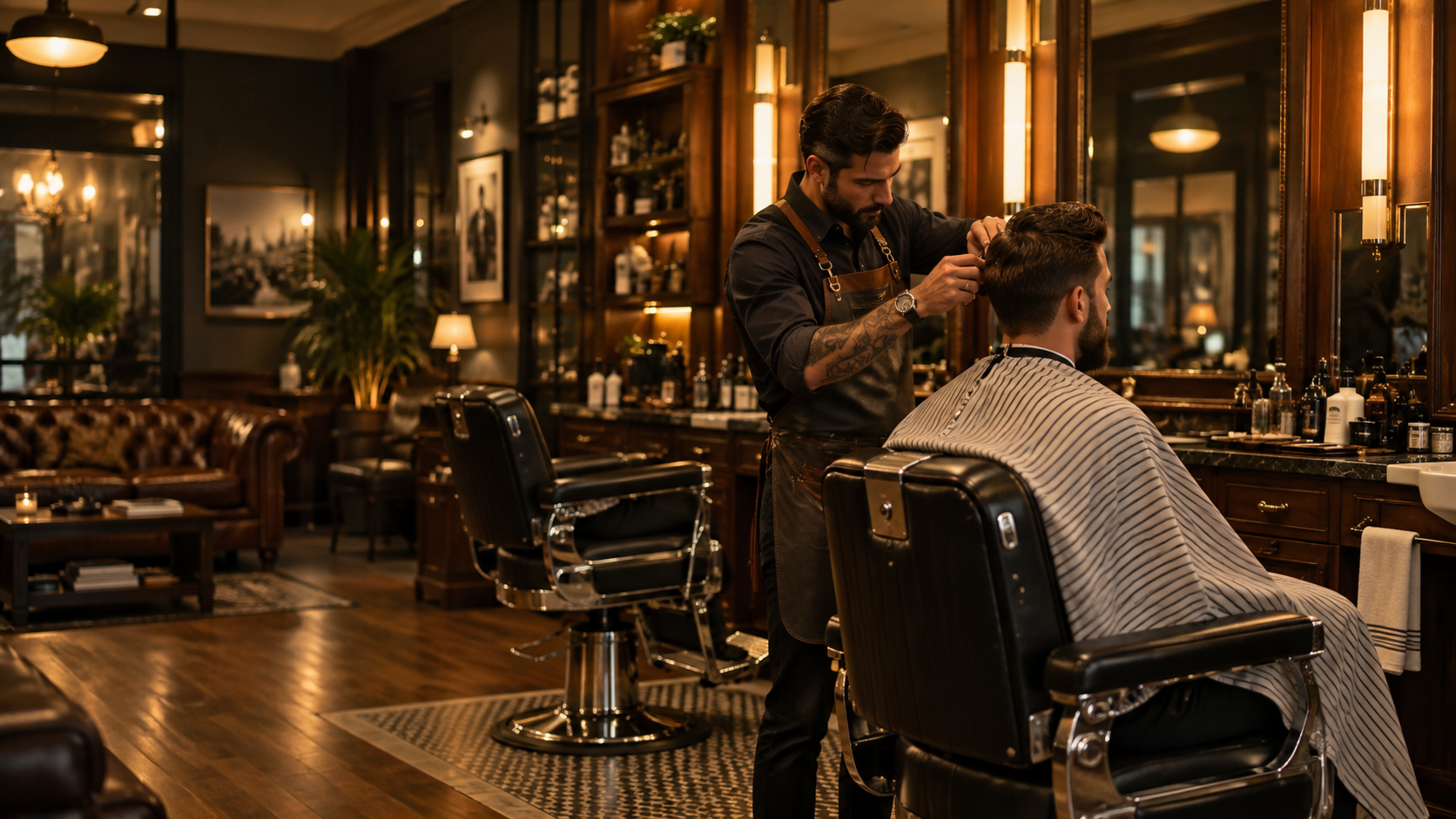 Fiktiver Barber bei der Arbeit
